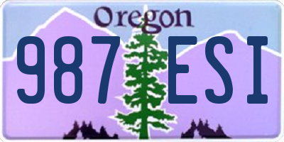 OR license plate 987ESI