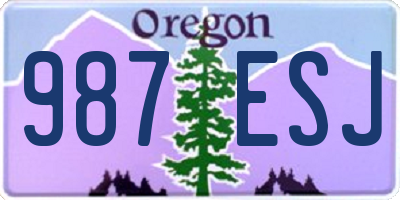 OR license plate 987ESJ