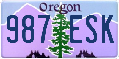 OR license plate 987ESK