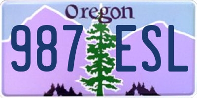 OR license plate 987ESL