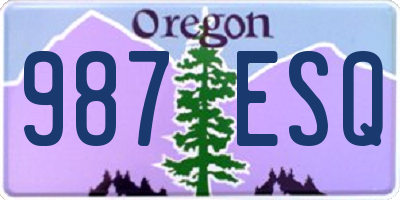 OR license plate 987ESQ