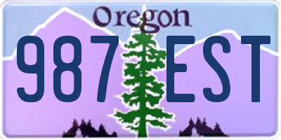 OR license plate 987EST