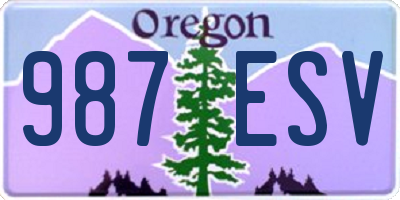 OR license plate 987ESV