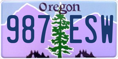 OR license plate 987ESW