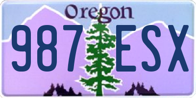 OR license plate 987ESX