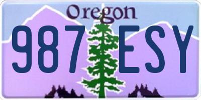 OR license plate 987ESY