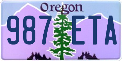 OR license plate 987ETA