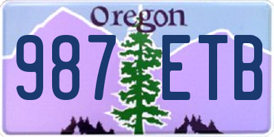 OR license plate 987ETB