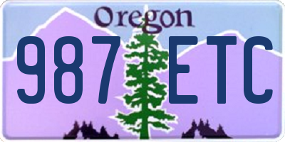 OR license plate 987ETC