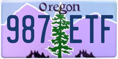 OR license plate 987ETF