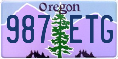 OR license plate 987ETG