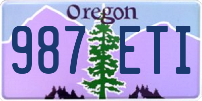 OR license plate 987ETI