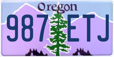 OR license plate 987ETJ