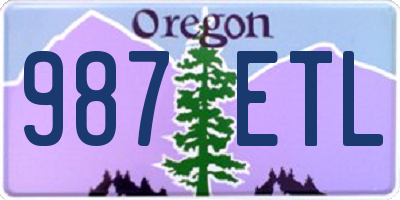 OR license plate 987ETL