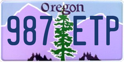 OR license plate 987ETP