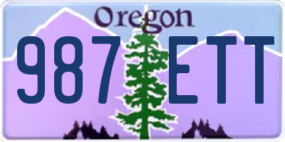 OR license plate 987ETT