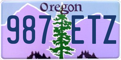 OR license plate 987ETZ