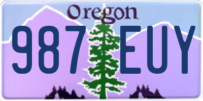 OR license plate 987EUY