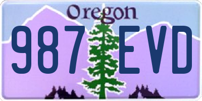 OR license plate 987EVD