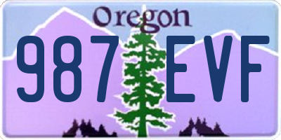 OR license plate 987EVF