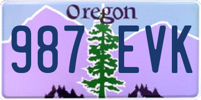 OR license plate 987EVK