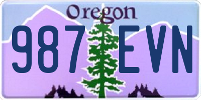 OR license plate 987EVN