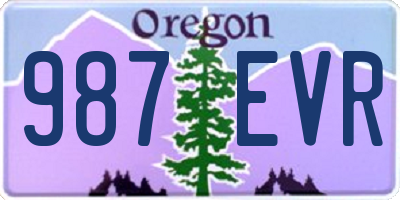 OR license plate 987EVR