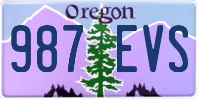 OR license plate 987EVS
