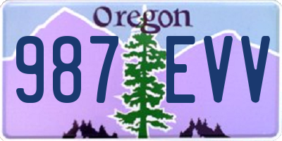 OR license plate 987EVV