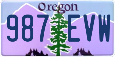 OR license plate 987EVW