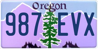 OR license plate 987EVX