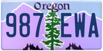 OR license plate 987EWA