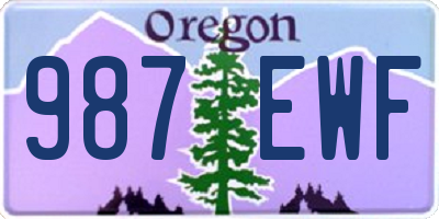 OR license plate 987EWF