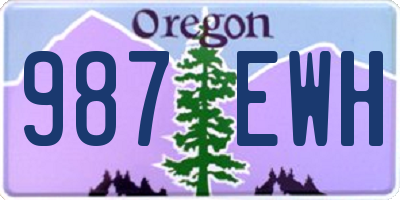 OR license plate 987EWH