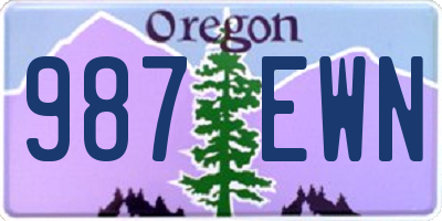 OR license plate 987EWN