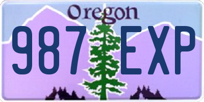 OR license plate 987EXP