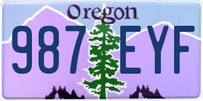 OR license plate 987EYF