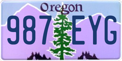 OR license plate 987EYG