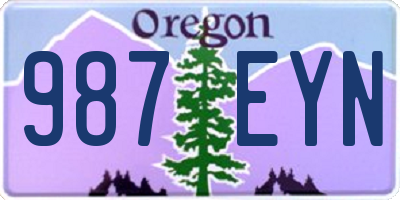 OR license plate 987EYN