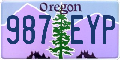 OR license plate 987EYP