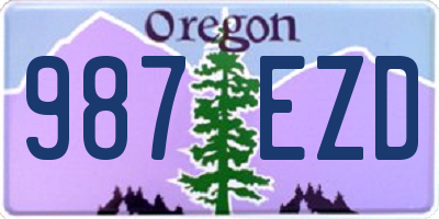 OR license plate 987EZD