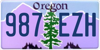 OR license plate 987EZH