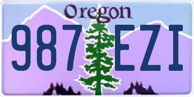 OR license plate 987EZI