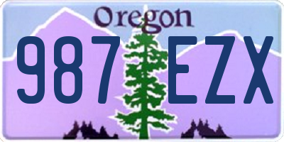 OR license plate 987EZX