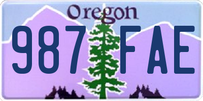 OR license plate 987FAE