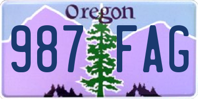 OR license plate 987FAG