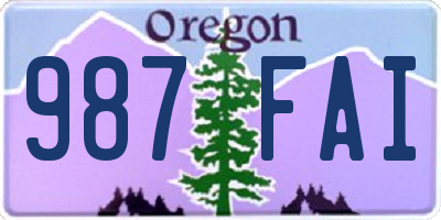 OR license plate 987FAI
