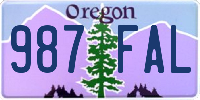 OR license plate 987FAL