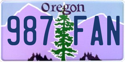 OR license plate 987FAN