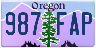 OR license plate 987FAP